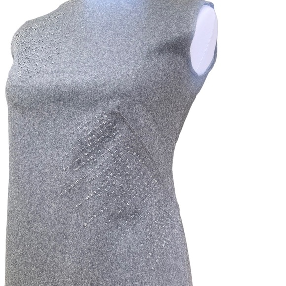 ALBERTA FERRETTI 90s Wool Sheath Dress. Crystal Beading Details. Minimalist HOT! - Picture 6 of 13